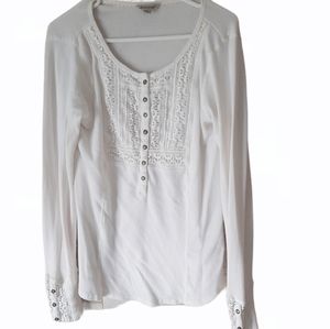 Lucky Brand White/Cream Long Sleeve Top
